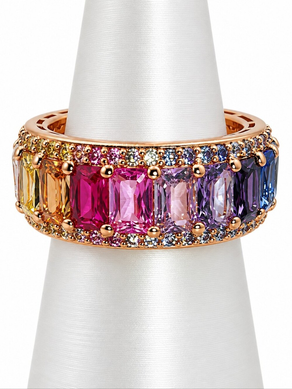 Bomb Party Rose Gold Multicolor Eternity Ring – Size 5